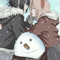 Sasuke and Sakura and the Snowman!